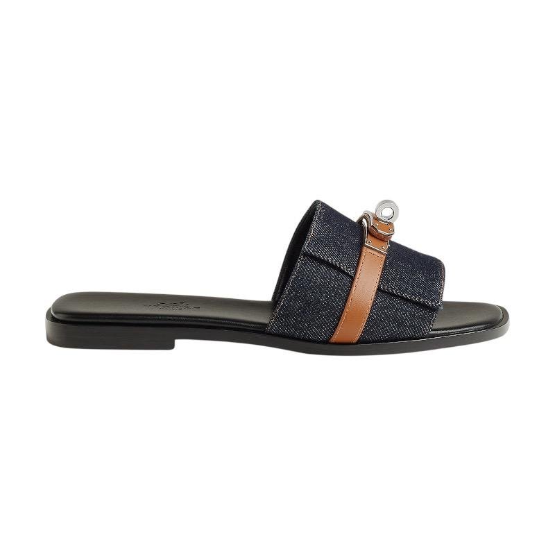 WhatsApp Image 2025-08-22 at 1.32.29 PM Hermes Giulia Sandal Bleu Brut / Naturel - Image 1