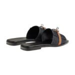 Hermes Giulia Sandal Bleu Brut / Naturel - Image 4