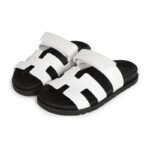 Hermes Chypre Sandals – White Palladium Hardware - Image 2