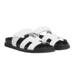 Hermes Chypre Sandals – White Palladium Hardware - Image 4