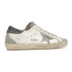 Golden Goose Super-Star – White Dark Grey Glitter