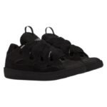Lanvin ‘Curb’ Leather Blend Sneakers In Black - Image 2