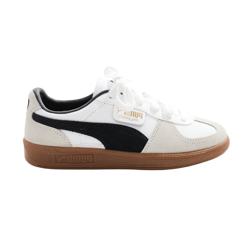 WhatsApp Image 2025-08-23 at 10.52.09 AM (1) PUMA Palermo Leather Trainers In White & Black - Image 1