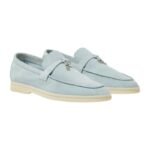 Loro Piana Summer Charms Walk Loafer Suede Spring Waterfall Melang - Image 2