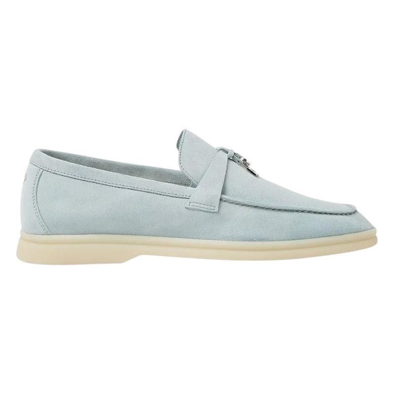 WhatsApp Image 2025-08-23 at 11.07.14 AM (2) Loro Piana Summer Charms Walk Loafer Suede Spring Waterfall Melang - Image 1