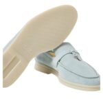 Loro Piana Summer Charms Walk Loafer Suede Spring Waterfall Melang - Image 4