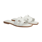 Hermès White Leather Oran Flats Slipper - Image 4