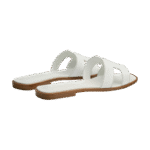 Hermès White Leather Oran Flats Slipper - Image 3