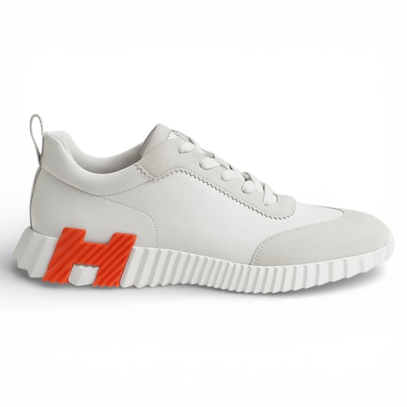 Photoroom_20260210_002152 Hermès Bouncing Sneaker Blanc White/Orange - Image 1