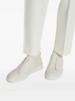 Zegna White Triple Stitch Secondskin Sneakers - Image 3