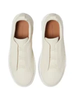 Zegna White Triple Stitch Secondskin Sneakers - Image 2